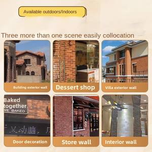 Panel Decorativo de Imitación Piedra, Ladrillo de Cultura de PU Ligero, Impermeable, Fondo Rojo y Azul para Villas - Product Image 6