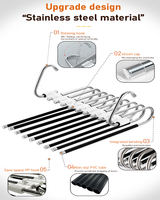 Cintre en tissu multifonctionnel antidérapant à 9 couches pour pantalons Organisateur de rangement multicouche pour pantalons