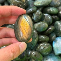Pierre de paume en labradorite naturelle de Madagascar, cristal poli à haute brillance, pierre de guérison, pierre d'inquiétude pour la décoration de la maison et la méditation, cadeau