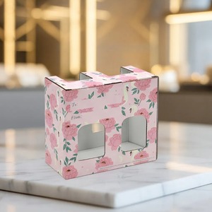 Caja de regalo de papel con ventana transparente, adecuada para 2 paquetes de vidrio enlatado, se puede personalizar según las necesidades. - Product Image 1