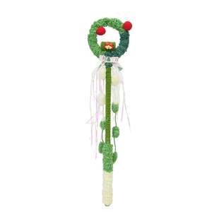 Christmas Plush <b>Cat</b> <b>Toy</b> Wreath 51cm Long With Tassels And Bells For <b>Interactive</b> Play - Product Image 2