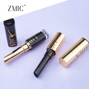 Tubos de Lápiz Labial Negros Brillantes con Base Transparente, Estuche Cuadrado para Lápiz Labial, Envase de Plástico para Bálsamo Labial con Estampado en Caliente y Logotipo Personalizado - Product Image 2