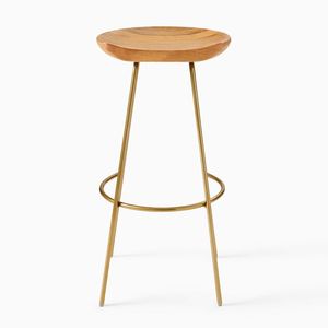 Taburete de bar moderno y versátil con asiento de madera Marco de patas de metal Diseño contemporáneo ligero para cenar Estilo de pub de moda - Product Image 4