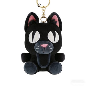 Porte-clés en peluche chat noir mignon en stock, breloque de sac animal de dessin animé, logo personnalisé OEM, cadeau promotionnel en gros - Product Image 1
