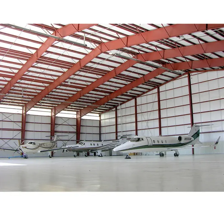 Light Steel Structure Building Prefabricated Warehouse/Garage Shed/Aircraft Hangar/Office Construction Material