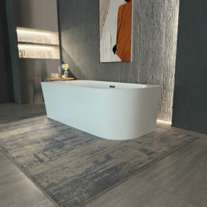La surface carrée à bords étroits de Suly Merlin contre le <span class=keywords><strong>mur</strong></span> est une <span class=keywords><strong>baignoire</strong></span> en acrylique autoportante plate Bain à remous - Product Image 5