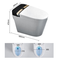 WC intelligent électrique à fixation au sol pour salle de bain, cuvette allongée, chasse d'eau automatique, toilette intelligente avec bidet