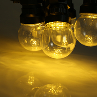 Guirlande lumineuse d'extérieur pour patio et jardin, câble en caoutchouc noir, blanc, transparent, ampoules G50 globe LED connectables E27, 10 m, fil noir