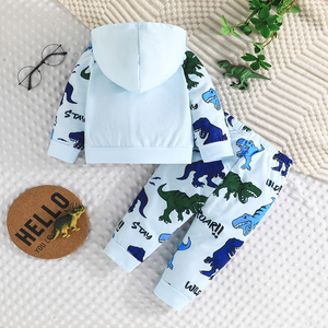 ชุดเซ็ตเสื้อแขนยาวลายสัตว์ 2 ชิ้น สไตล์ลำลองสำหรับเด็กผู้ชาย ขายส่งสำหรับฤดูใบไม้ร่วง - Product Image 6