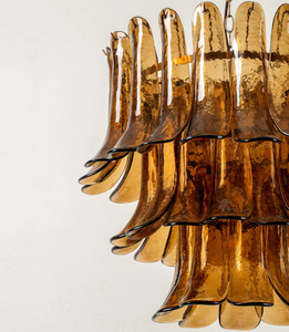 <span class=keywords><strong>Lampadario</strong></span> Grande in Vetro di Murano Stile Europeo, Decorazione di Lusso a Petali Color Ambra per Soggiorno, Corridoio, <span class=keywords><strong>Ingresso</strong></span> e Scale - Product Image 2