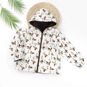 Veste d'hiver pour garçons, motif canard, épaisse, coupe-vent et imperméable, à capuche, en polaire - Product Image 1