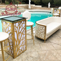 Tables et chaises hautes d'extérieur en acier inoxydable LED modernes pour événements festifs, bars à domicile et hôtels