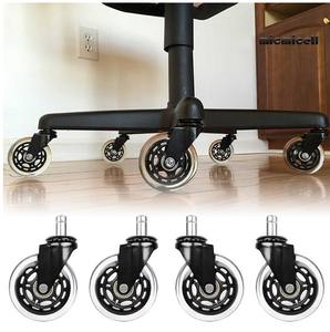 Vente chaude transparent <span class=keywords><strong>3</strong></span> pouces pu roulette pivotante <span class=keywords><strong>roues</strong></span> 75mm pivotant rouleau noir pour chaise de bureau - Product Image 4