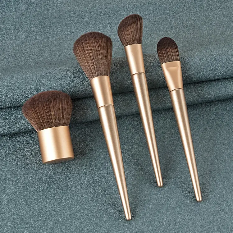 NY-series New 4pcs cosmetic Makeup Brush Sets Gold Makeup Tools for Makeup Without Powder