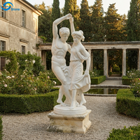 Statue de couple dansant en marbre blanc sculptée à la main, mythologie grecque, Apollon Daphné, taille réelle, pour jardin, villa, projet de complexe hôtelier