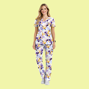 Divise Mediche di Alta Qualità con Stampe Animali Multicolore per Donne, Set di Uniformi Mediche, Camici Medici, Uniformi da Infermiere per Laboratorio - Product Image 2