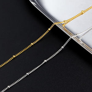 <span class=keywords><strong>Clip</strong></span> latéral en acier inoxydable petite chaîne de perles accessoire en or chaîne collier à faire soi-même <span class=keywords><strong>frange</strong></span> mince accessoires de mode assortis - Product Image 1