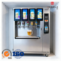 Distributeur automatique de bière en acier inoxydable intelligent en libre-service, compatible SDK, avec retour de monnaie, distributeur sans personnel, gestion basée sur le cloud
