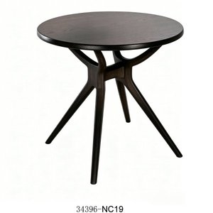 Round Marble <b>Top</b> <b>Dining</b> <b>Table</b> With Wood Legs Minimalist Modern Design 34396-NC17 - Product Image 2