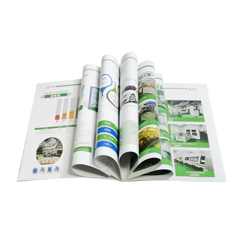 Fabrika özel dergi broşür tasarım şirketi ürün kataloğu ciltli resimli kitap baskılı broşür kitapçığı