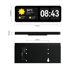 Horloge murale numérique de réseau intelligent haute résolution de 21 pouces avec mode d'affichage double de l'heure météo - Product Image 6