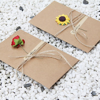 Carte de vœux en papier kraft écologique à design personnalisé, faible MOQ, avec emballage en boîte carrée, taille personnalisée n°110, vente en gros