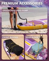 Planche de paddle gonflable 11'6''x35''x6'' violette à livraison rapide, planche de surf gonflable Drop Stitch à vendre