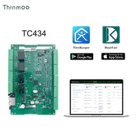 Thinmoo - Panel de Control de Acceso Biométrico en la Nube, 4 Controladores de Puerta, TCP/IP/RFID/Wiegand, Sistema Operativo Android 11, 10000 Usuarios, Pantalla LCD, Reinicio