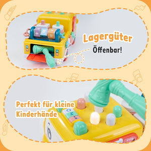 Bus musical éducatif multifonctionnel avec jeu de marteau et engrenages rotatifs, jouet d'éveil pour tout-petits - Product Image 5