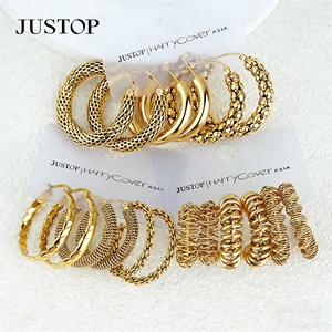 Trending <b>Hook</b> Shape Hoop <b>Earrings</b> OEM/OEM Waterproof Stainless Steel Gold Plating Hypoallergenic Women's Fashion Jewelry - Product Image 1