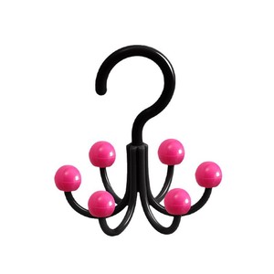 ที่แขวนรองเท้าแบบหมุนได้พร้อมตะขอ 5 อันสำหรับรองเท้าและเสื้อผ้า วัสดุ PP ทนทาน ดีไซน์ตะขอคู่ รับน้ำหนักได้สูงสุด 3-5 กก. - Product Image 1