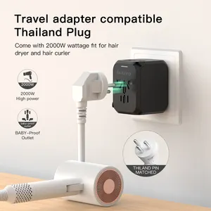 World travel adaptor USB plug Tipe C pengisi daya Cepat PD Smart Usb charger Travel Adapter internasional Universal Plug