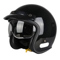 Casque de moto personnalisé trois-quarts avec visière intérieure en ABS, universel quatre saisons, unisexe, style rétro, certifié 3C/DOT