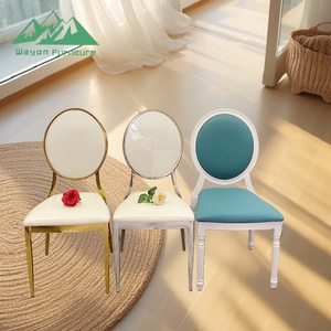 Wayon Luxury Gold &amp; Silver Napoleon Banquet Chair, Metal Bamboo Wedding Chair with Round Backrest for Hotel Crystal <strong>Hall</strong> - Product Image 2