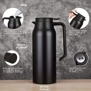 Carafe Thermique à Double Paroi en Acier Inoxydable avec Poignée Ergonomique, Grande Capacité, pour Boissons, Offrant une Isolation Longue Durée - Product Image 4