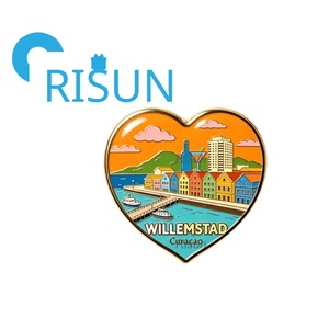 Imán, Broche, Pin o Insignia de Recuerdo Personalizado al por Mayor con Diseño de Bandera de Willemstad Curacao, Playa, Mapa de Isla del Caribe y Flamenco - Product Image 6