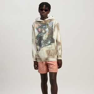 Tùy Chỉnh Thêu Faded Axit Rửa Quá Khổ Hoodies 500gsm 100% Cotton Cộng Với Kích Thước Heavyweight Áo Thun Đau Khổ Cổ Điển - Product Image 2