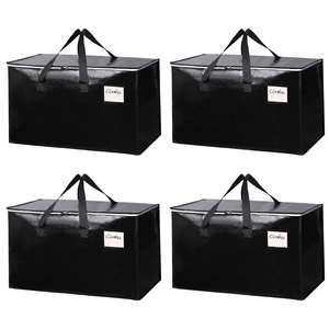Bolsa de Almacenamiento Extra Grande con Cierre, Bolsas de Viaje Resistentes de Polipropileno Tejido, Juego de Bolsas de Plástico para Mudanza con Clasificación - Product Image 1