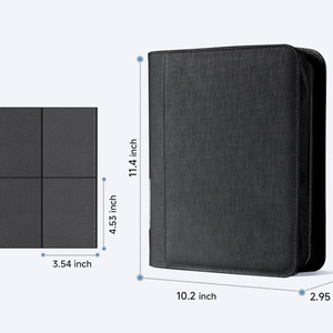 4 Pockets Durable Mini Card Binders with PU Leather Cover for Trading Cards - Product Image 2