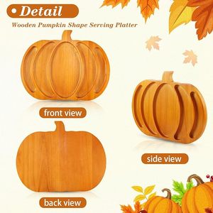 ถาดเสิร์ฟไม้ขนาด38.18x30.48ซม. ถาดรองชีสเนื้อชีสฟักทองสีน้ำตาล - Product Image 3