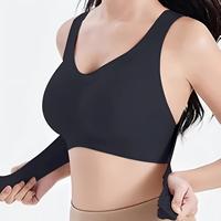 Soutien-gorge sans fil 2026 pour femme, double fermeture avant et arrière, sans couture, push-up, couvrance totale, en nylon et élasthanne doux, lingerie quotidienne