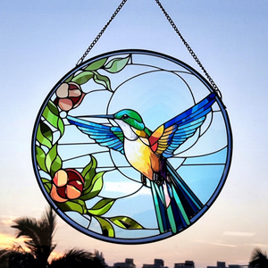 <span class=keywords><strong>YUMAN</strong></span> Handgefertigte Japanische Sakura Mount Fuji Pagoden-Themen Buntglas-Hängedekoration 30CM Anpassbares Design - Product Image 4