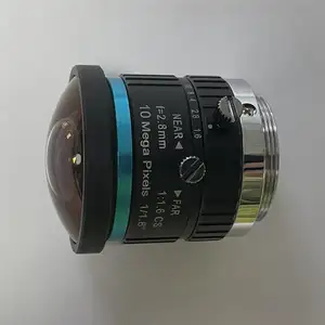 1/1.8" 2.8mm 10mp F1.6 4K CS / C Mount HFOV 160 Degree Industrial Vision Ultra Wide Angle 10mega Cs-mt Machine Cctv Linssi Lens