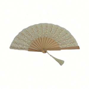 Abanico de Mano de Madera Ecológico de 23 cm al por Mayor con Tela de Encaje Pintado a Mano para Regalos Promocionales Románticos de Año Nuevo y Bodas - Product Image 6