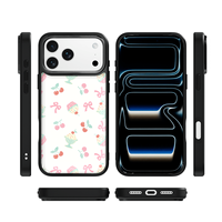 Coque de téléphone AG Feeling Black Edge avec motif Gilding Cherry Cake pour iPhone 17, 17 Pro Max, 16 Pro, 15, 15 Pro Max, 15 Pro, 14 Pro Max – Coque magnétique