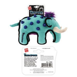 2025 SUPERZOO GiGwi Duraspikes Extra durevole elefante cane giocattolo azzurro con punte di taglia - Product Image 6