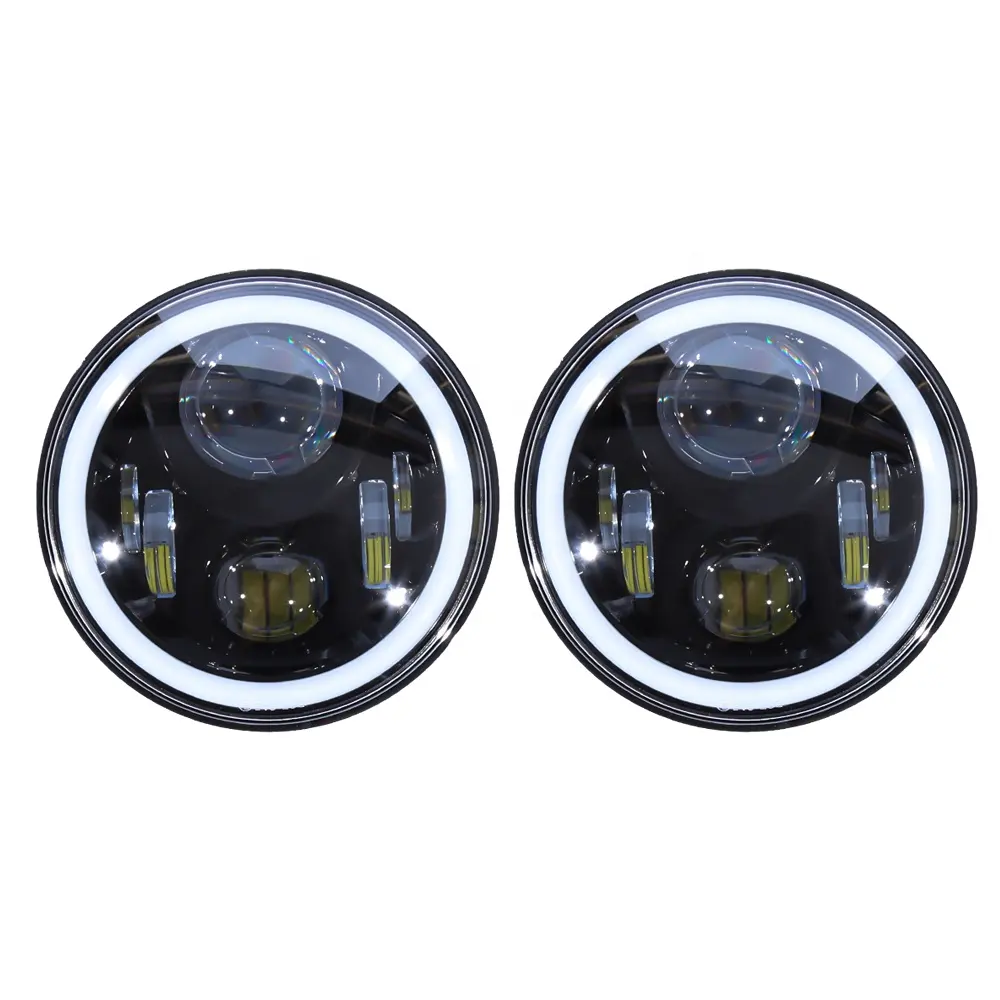 High Quality 7" Inch Round Yellow Blue Red White Green Light color LED Headlight For Jeep Wrangler Harley Davidson