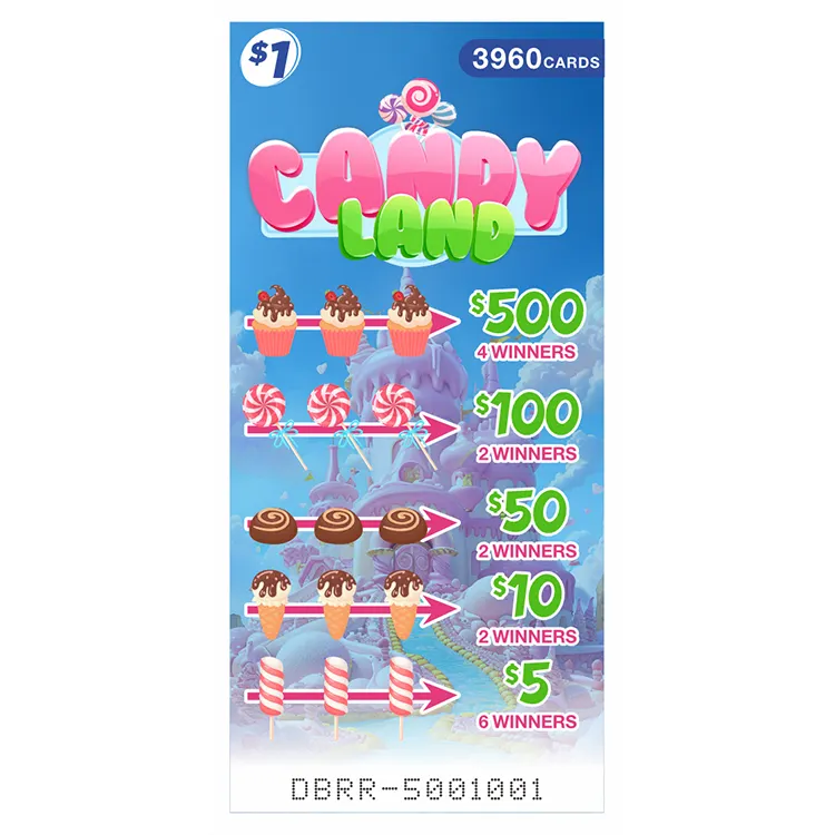 Factory price custom print pull tab card Candy theme five windows break open pull tab tickets for sale