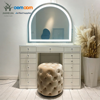 Meuble-lavabo JIAMEIJIA moderne de style scandinave glamour avec éclairage LED et arche, couleur personnalisable - Fournisseur direct B2B