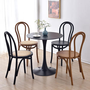 Commercio all'ingrosso nordico in legno massello <span class=keywords><strong>Retro</strong></span> piegato in legno Rattan sedia bar ristorante sedia da casa sedia da scrivania - Product Image 2